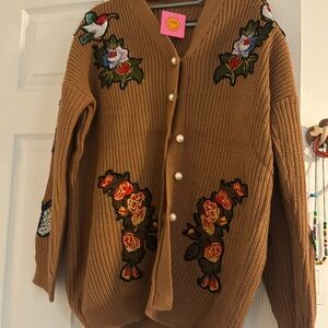 RARE dressed in LaLa embroidered Skynyrd Patched Cardigan NWT